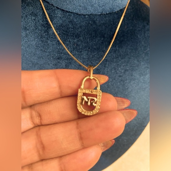 NINA RICCI Signature “NR” w/Crystals Charm on Branded Necklace, EUC - Picture 7 of 9